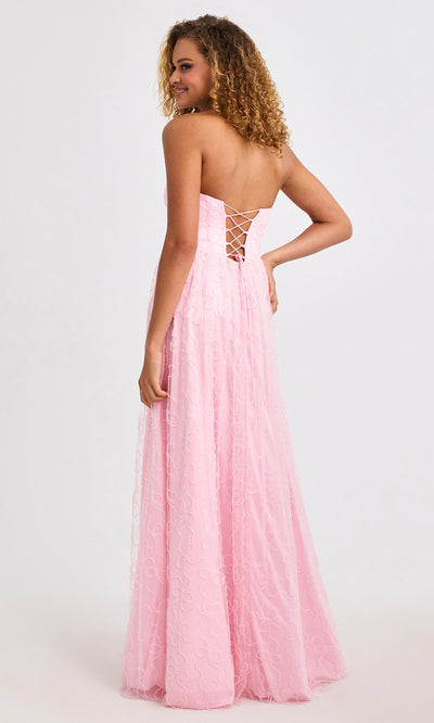 Faviana 11418 - Strapless Beaded Bow Motif Gown Prom Dresses