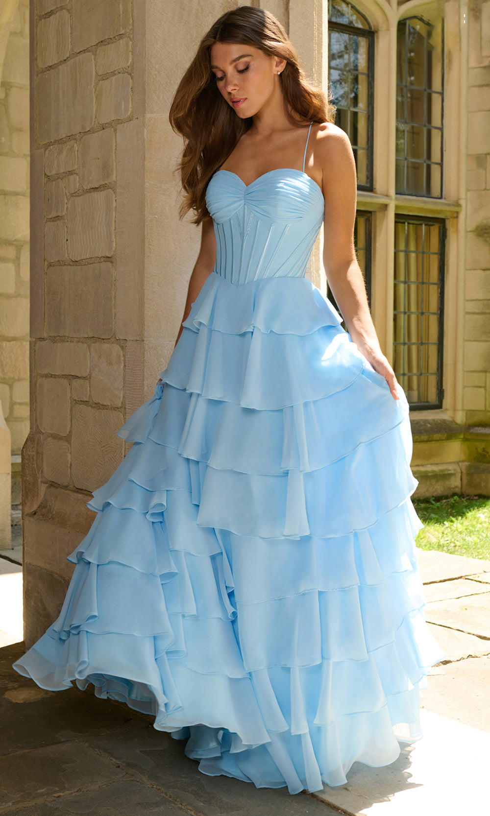 Faviana 11420 - Sweetheart Tiered A-Line Prom Gown Prom Dresses