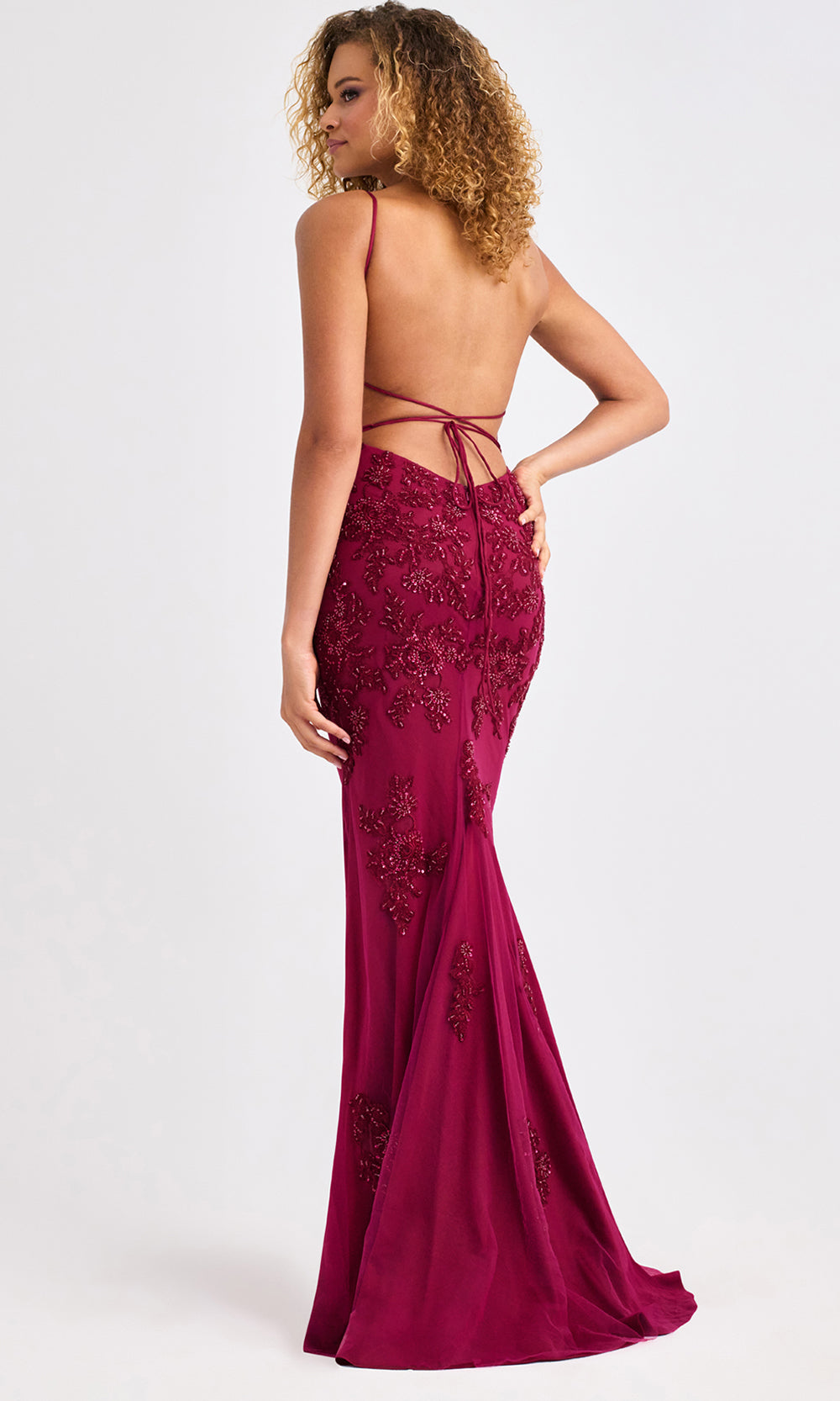 Faviana 11428 - Open Back Beaded Embellished Gown Prom Dresses