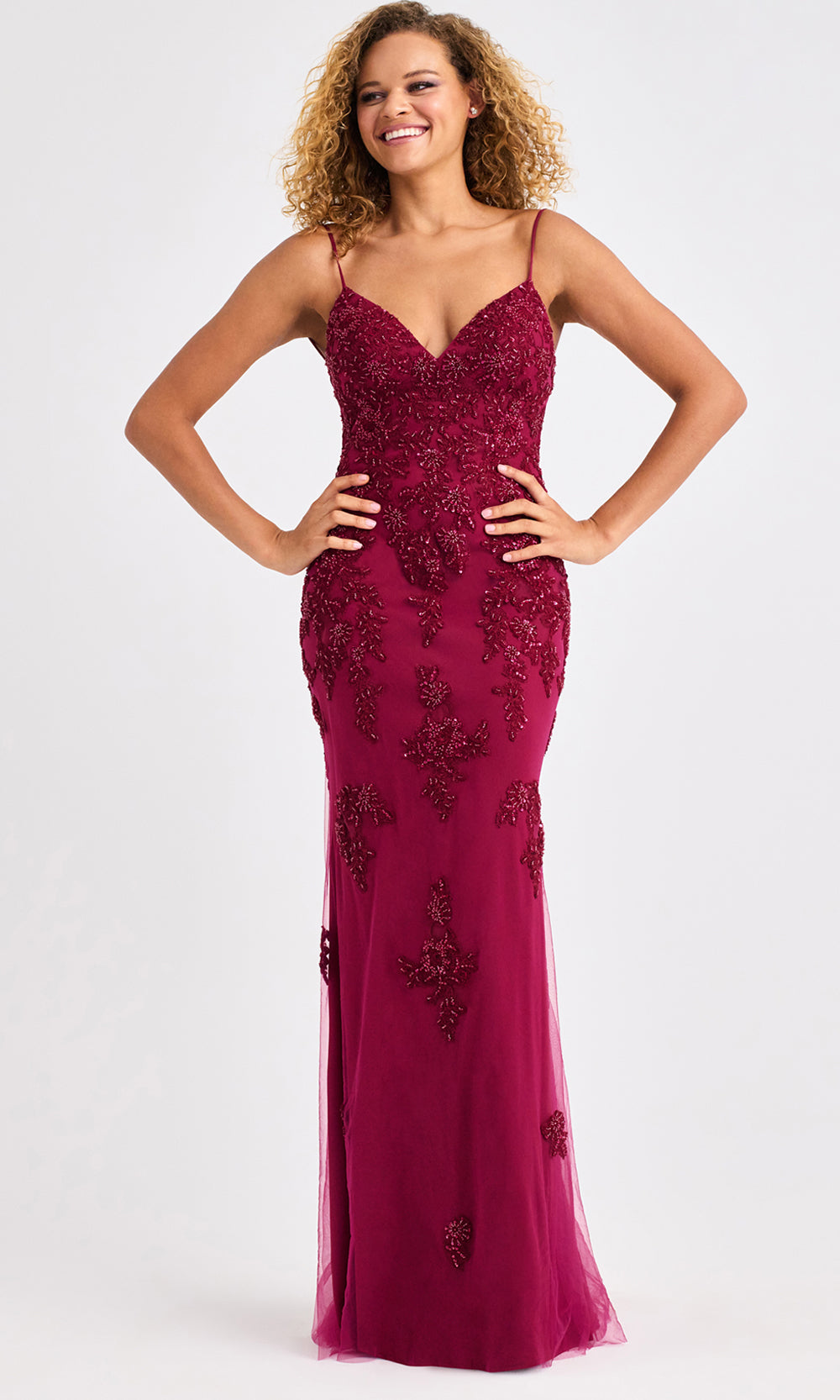Faviana 11428 - Open Back Beaded Embellished Gown Prom Dresses