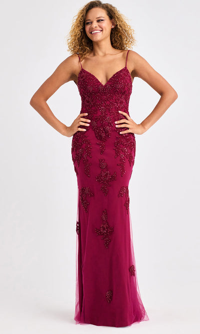 Faviana 11428 - Open Back Beaded Embellished Gown Prom Dresses