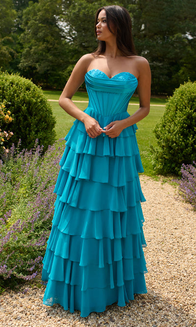 Faviana 11436 - Ruffled Strapless Sweetheart Gown Prom Dresses
