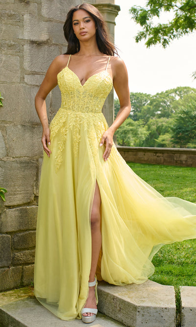 Faviana 11438 - Romantic Lace A-Line Sleeveless Gown Prom Dresses