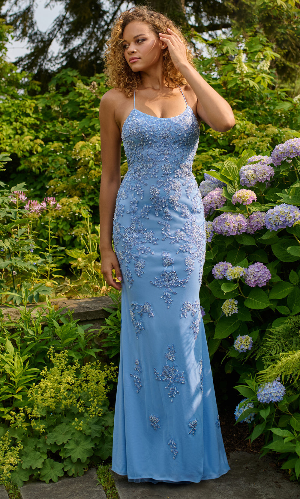 Faviana 11440 - Lace-Up Back Sparkle Sheath Dress Prom Dresses