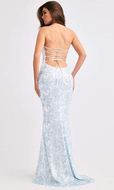 Faviana 11442 - Straight Across Floral Print Long Dress Prom Dresses