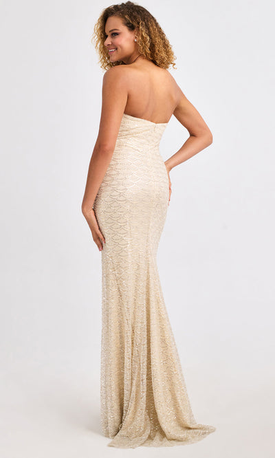 Faviana 11446 - Strapless Fitted Dress with Scallop Beading Prom Dresses