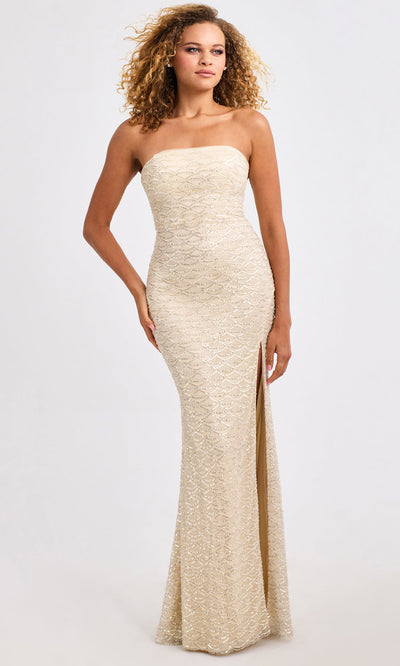 Faviana 11446 - Strapless Fitted Dress with Scallop Beading Prom Dresses