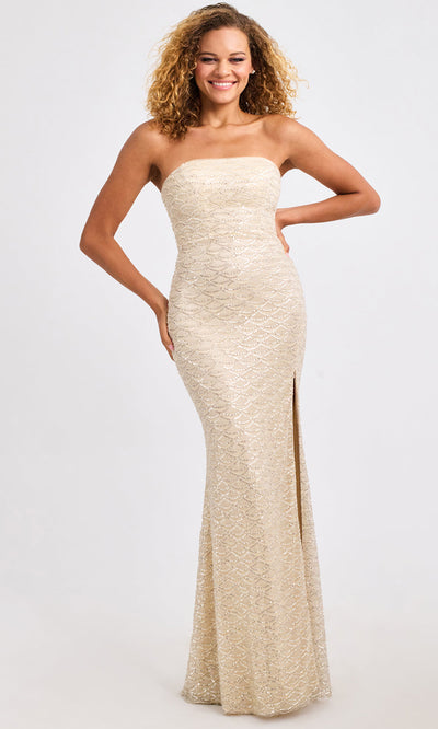 Faviana 11446 - Strapless Fitted Dress with Scallop Beading Prom Dresses