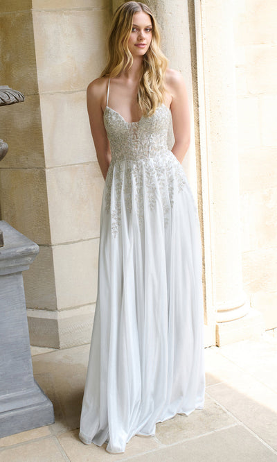 Faviana 11449 - Plunging Neck Shimmer Tulle Dress Prom Dresses