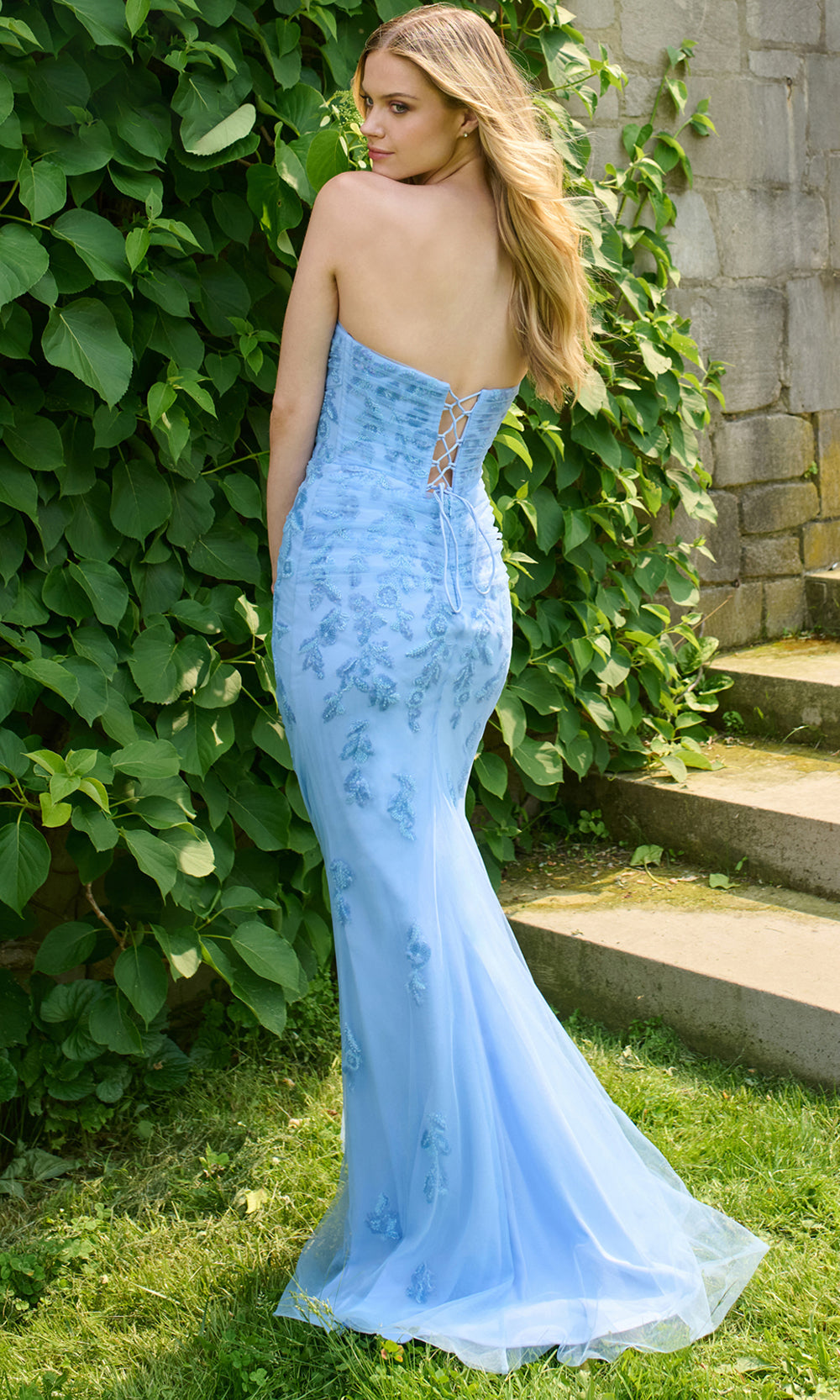 Faviana 11472 - Sweetheart Sheath Dress with Tulle Overlay Prom Dresses