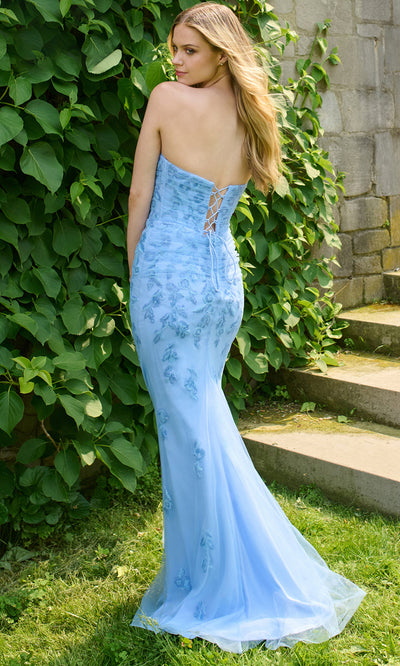 Faviana 11472 - Sweetheart Sheath Dress with Tulle Overlay Prom Dresses