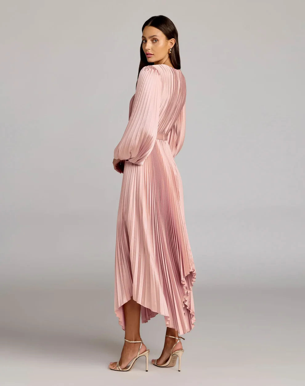 Ieena Duggal 11638 - Bishop Sleeve Pleated Dress