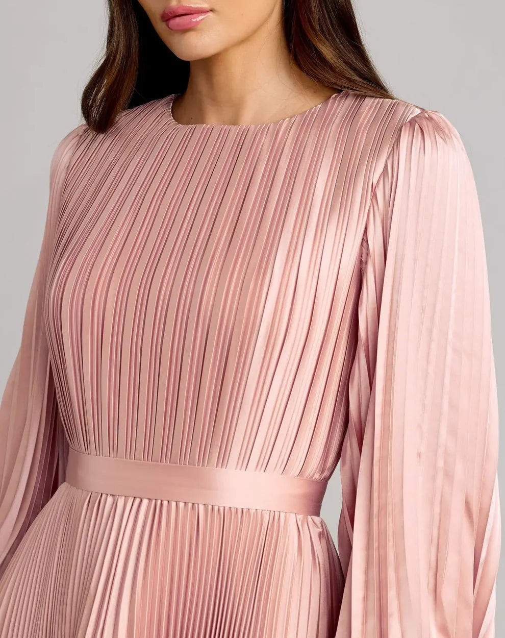 Ieena Duggal 11638 - Bishop Sleeve Pleated Dress