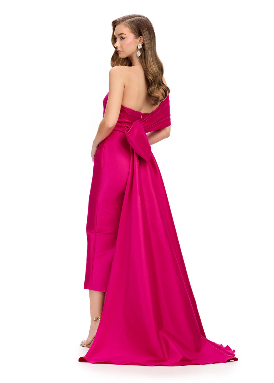Ashley Lauren 11727 - Bow Draped Sheath Evening Gown