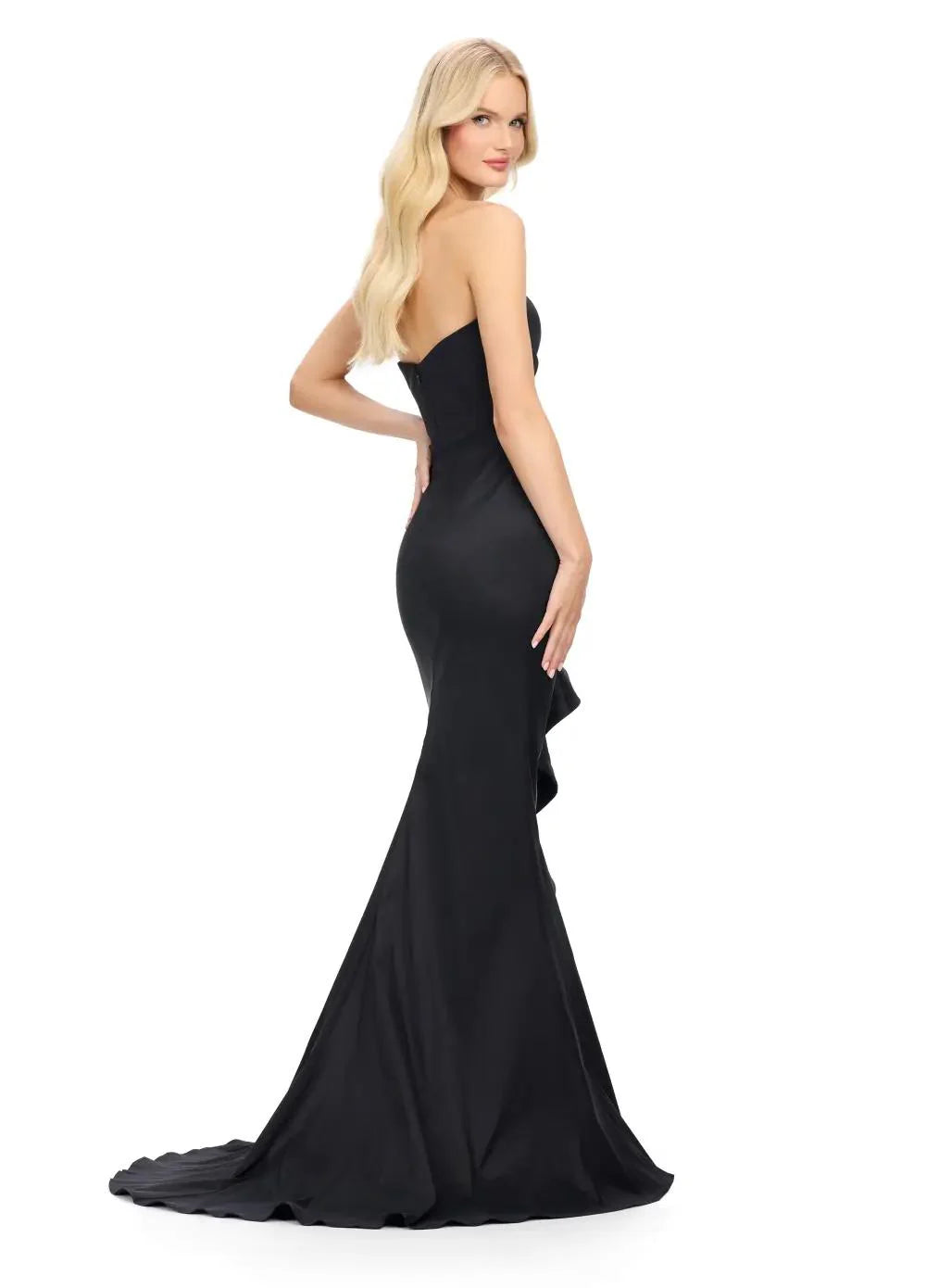 Ashley Lauren 11751 - Strapless Side Ruffle Evening Dress