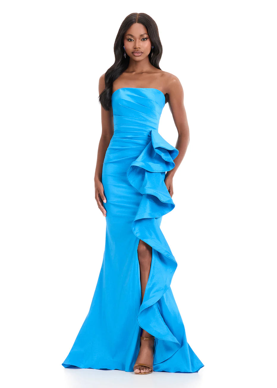Ashley Lauren 11751 - Strapless Side Ruffle Evening Dress