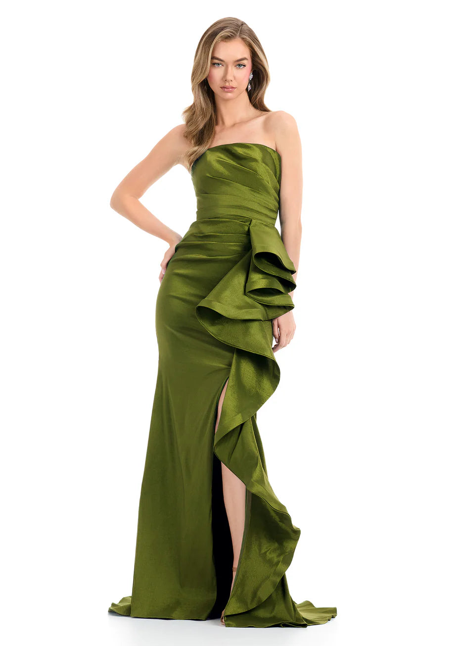 Ashley Lauren 11751 - Strapless Side Ruffle Evening Dress