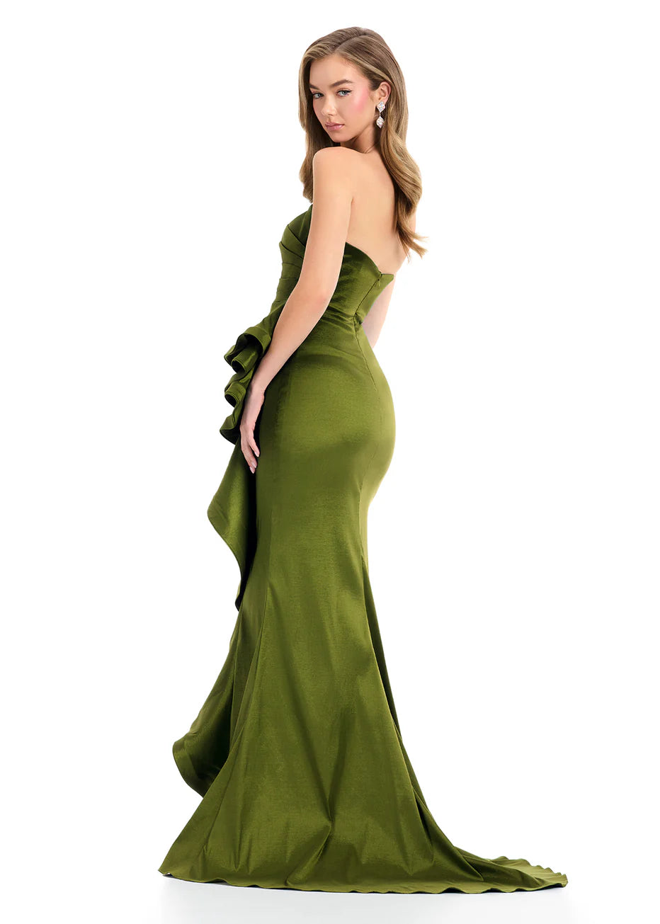 Ashley Lauren 11751 - Strapless Side Ruffle Evening Dress