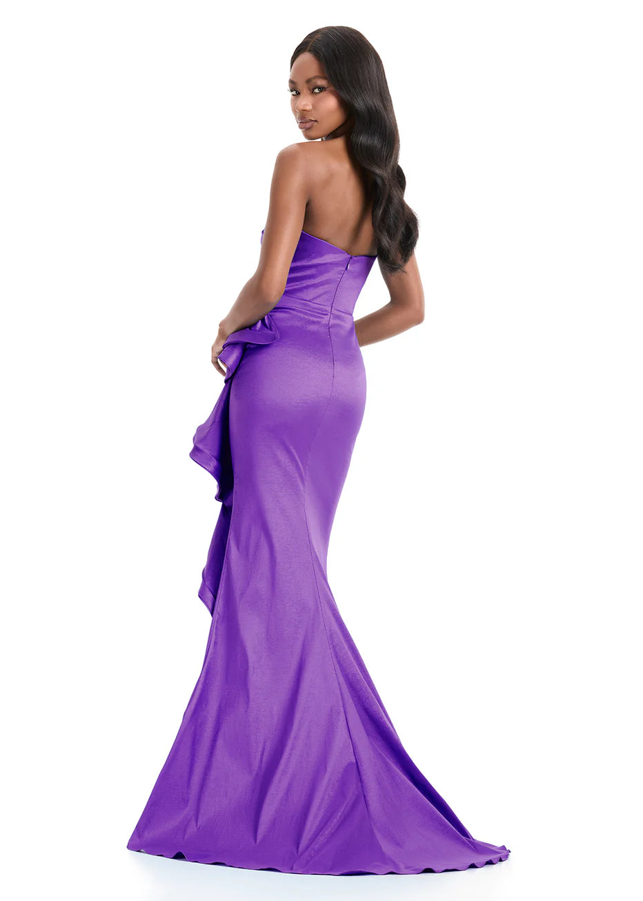 Ashley Lauren 11751 - Strapless Side Ruffle Evening Dress