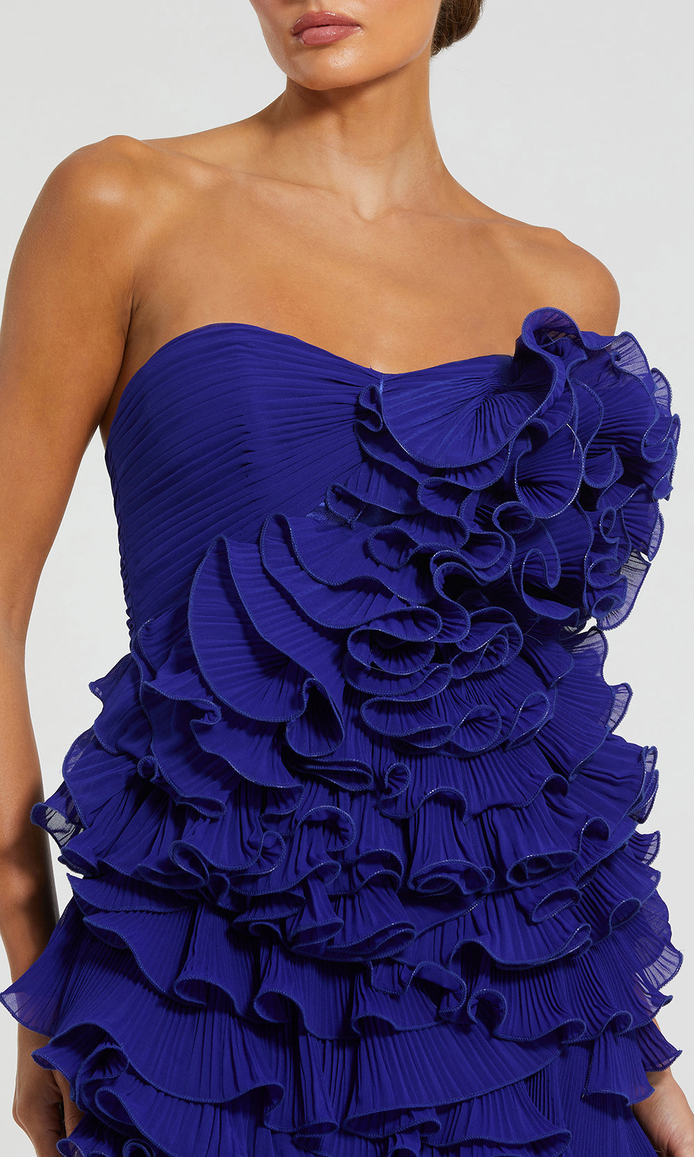 Ieena Duggal 11766 - Semi-Sweetheart Tiered Ruffle Short Dress Cocktail Dresses in Cobalt
