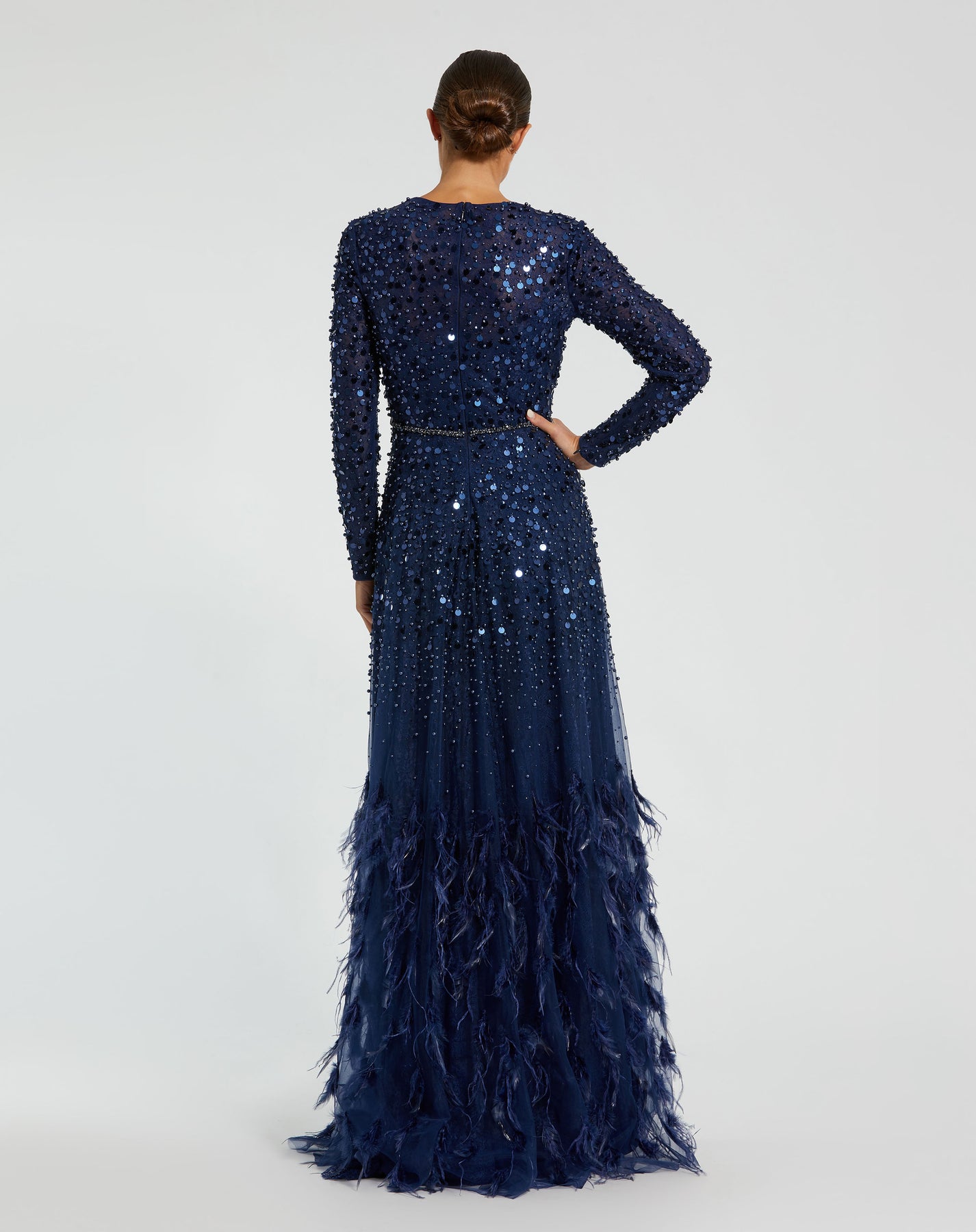Mac Duggal 11782 - Feather Fringed A-line Dress