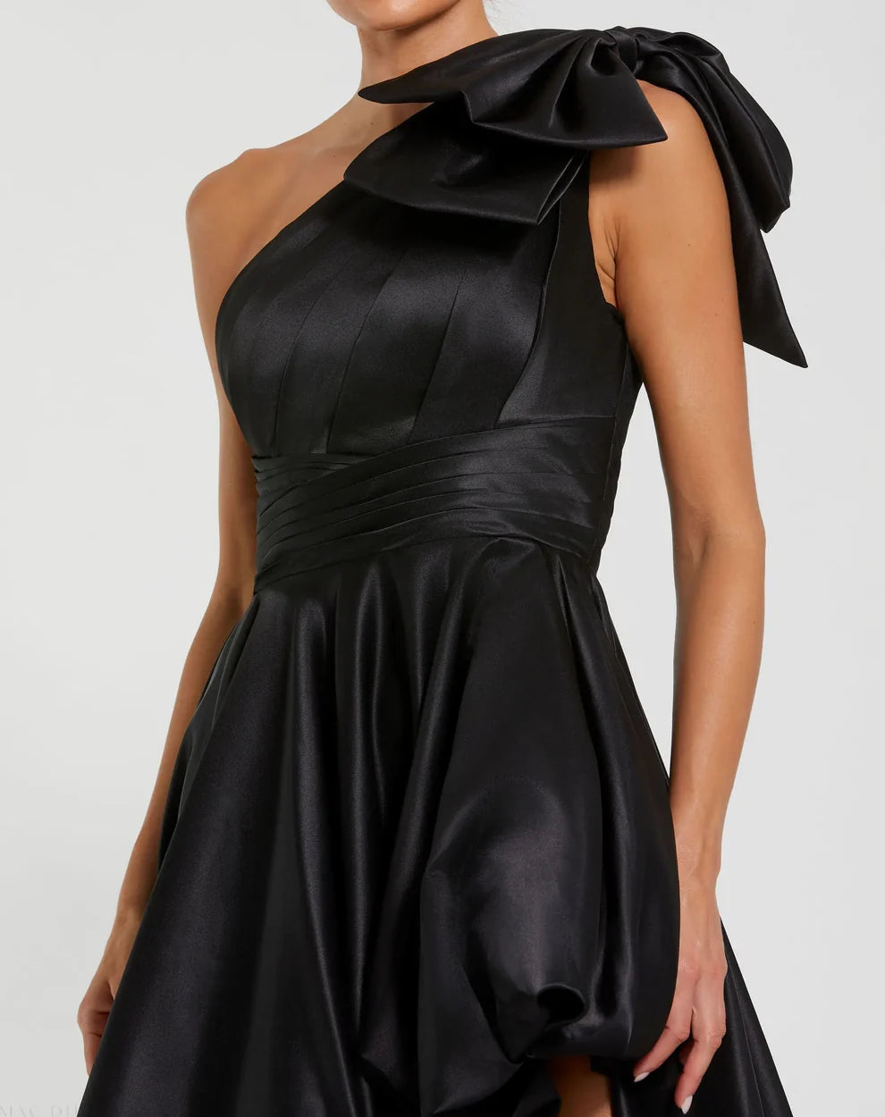 Mac Duggal 11800 - Pleated High-Low Satin Evening Dress