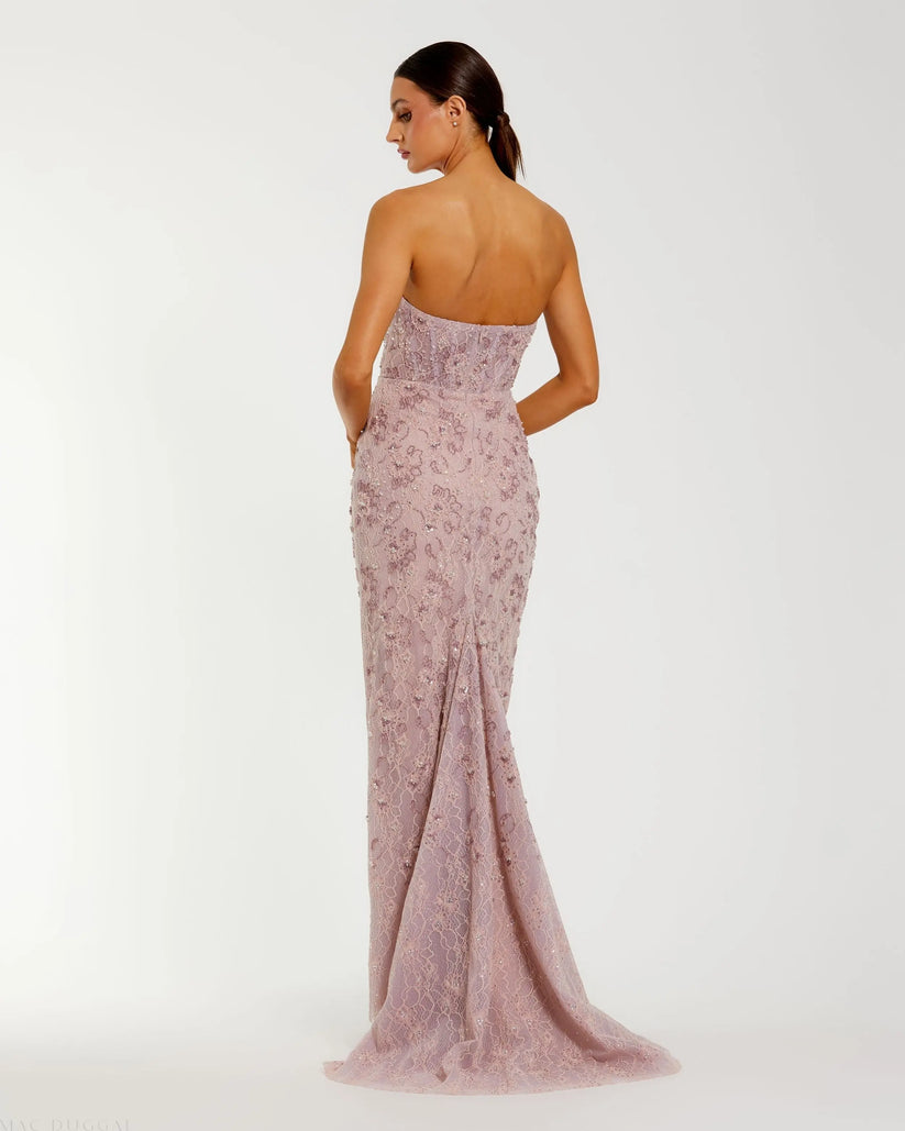 Mac Duggal 11830 - Beaded Lace Sweetheart Evening Dress Prom Dresses in Pink