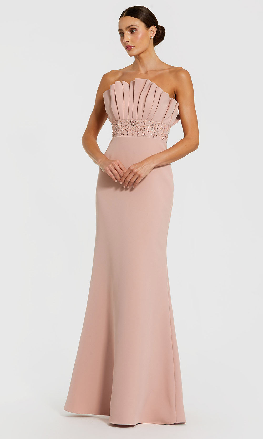 Mac Duggal 11848 - Beaded Waist Sheath Evening Gown Mother of the Bride Dresses in Lilac