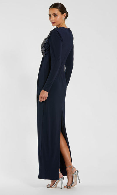 Mac Duggal 11850 - Jersey Long Sleeve Embellished Gown Formal Gowns
