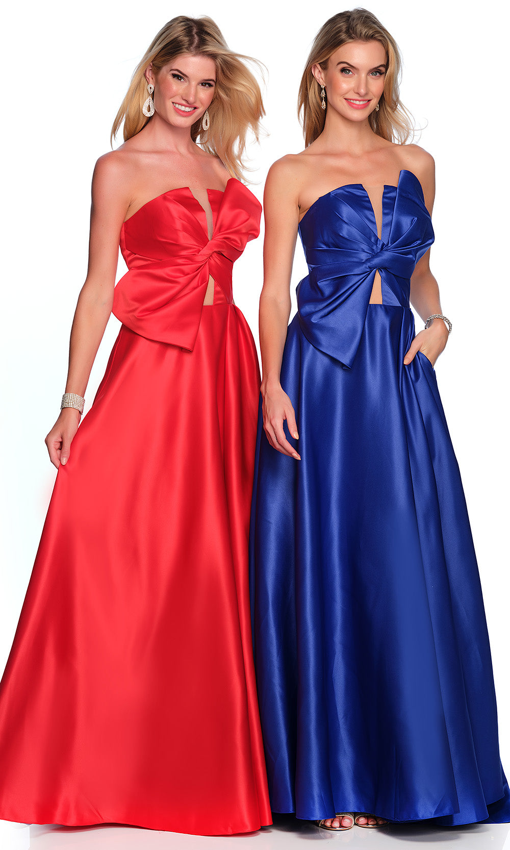 Dave & Johnny 11850 - Oversized Bow A-Line Long Dress Prom Dresses