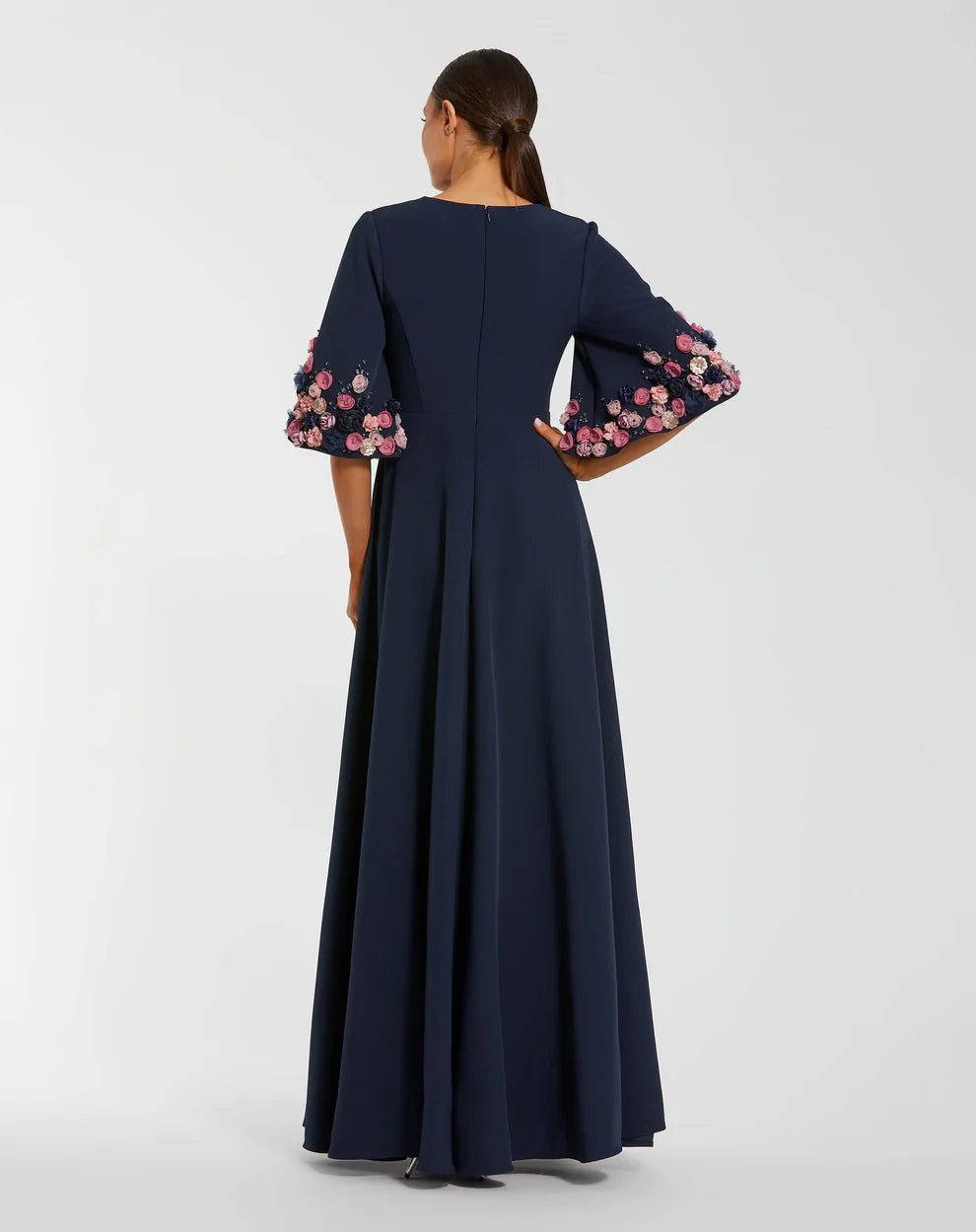 Mac Duggal 11854 - Elegant Jewel Neck Crepe Gown