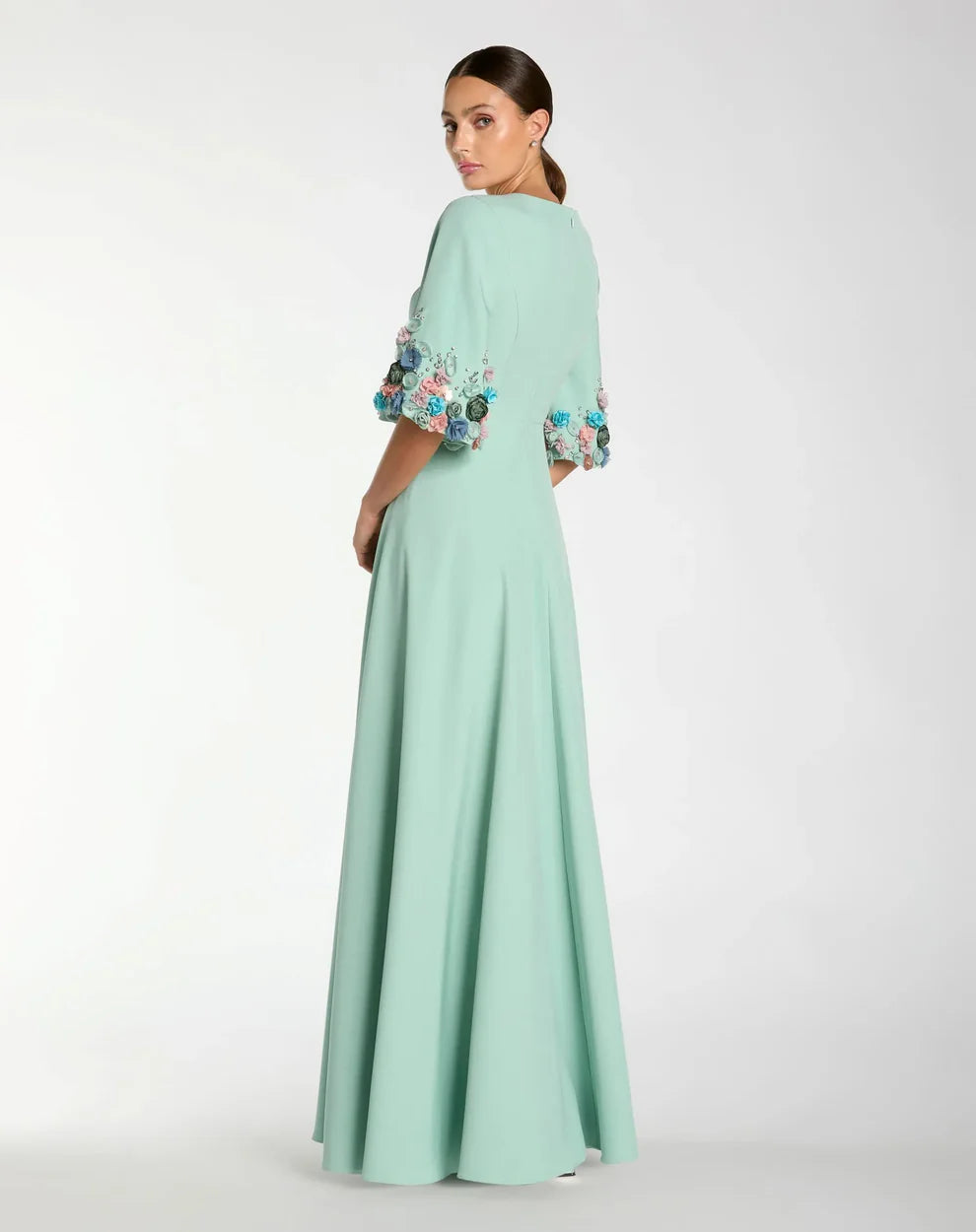 Mac Duggal 11854 - Elegant Jewel Neck Crepe Gown