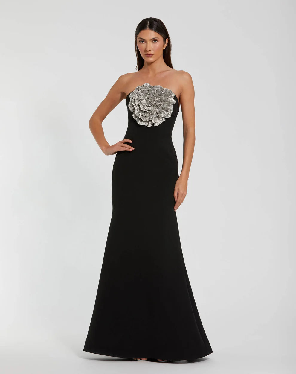 Mac Duggal 11855 - Straight Neck Trumpet Gown with Rhinestone Detail
