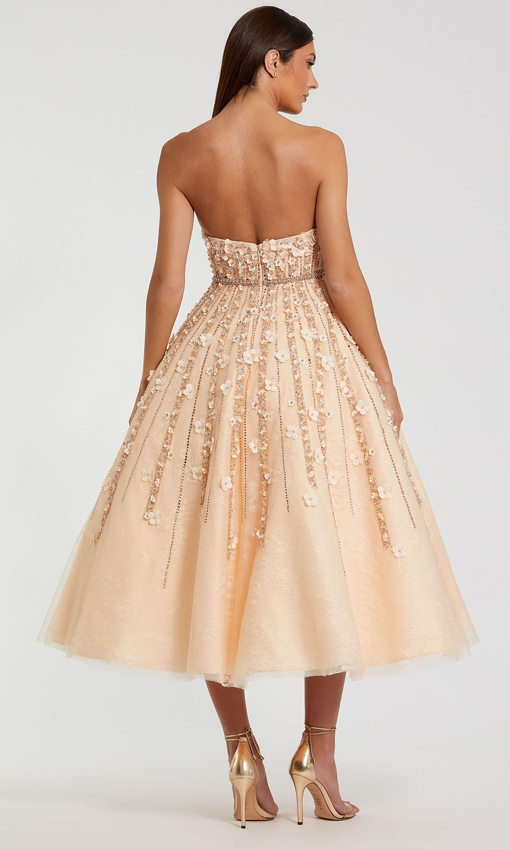 Mac Duggal 11865 - Straight Neckline Floral A-Line Dress Prom Dresses