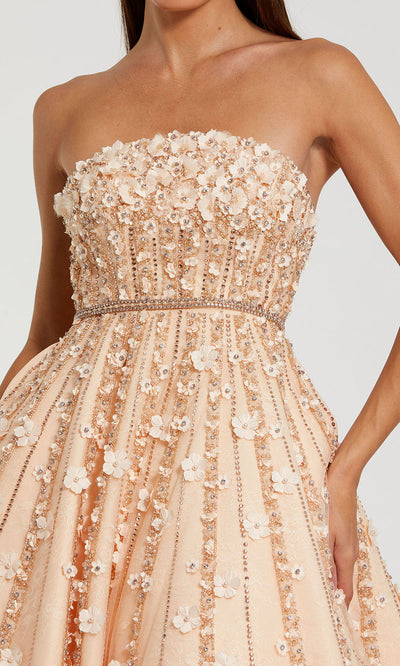 Mac Duggal 11865 - Straight Neckline Floral A-Line Dress Prom Dresses