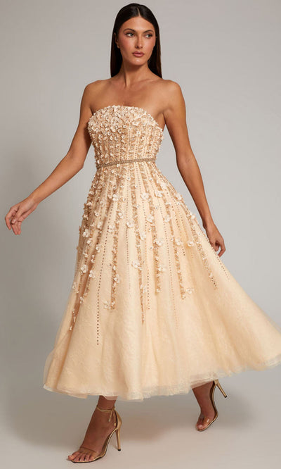 Mac Duggal 11865 - Straight Neckline Floral A-Line Dress Prom Dresses