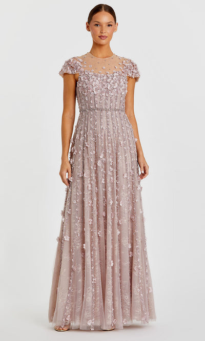 Mac Duggal 11866 - Floral Appliqued Cap Sleeve Gown Mother of the Bride Dresses