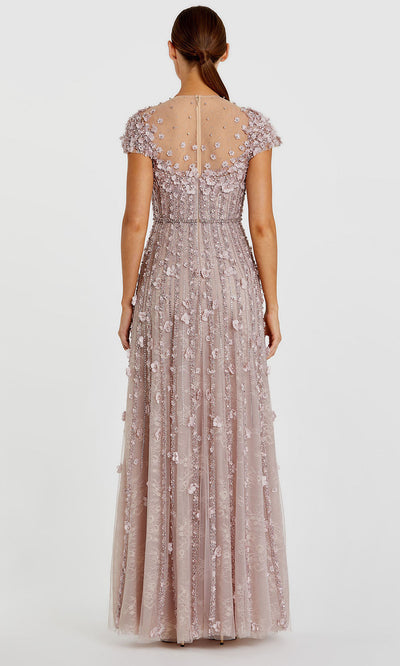 Mac Duggal 11866 - Floral Appliqued Cap Sleeve Gown Mother of the Bride Dresses