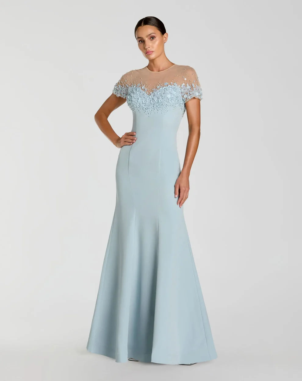 Mac Duggal 11867 - Embellished Capelet Evening Dress