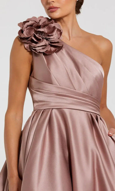 Mac Duggal 11874 - Pleated Bodice 3D Floral Strap Gown Ball Gowns