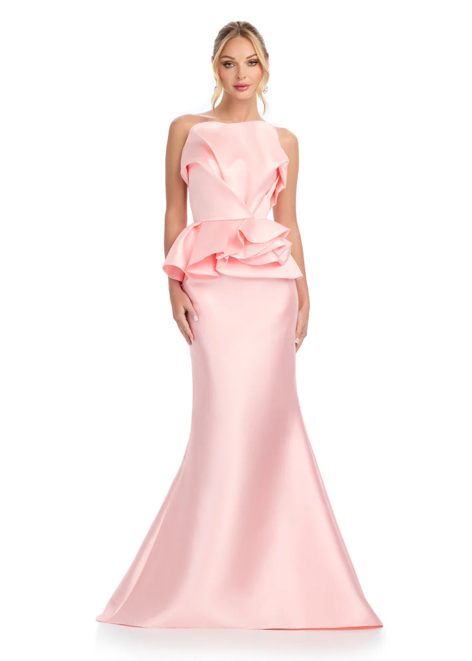 Ashley Lauren 11874 - Strapless Peplum Waist Prom Dress