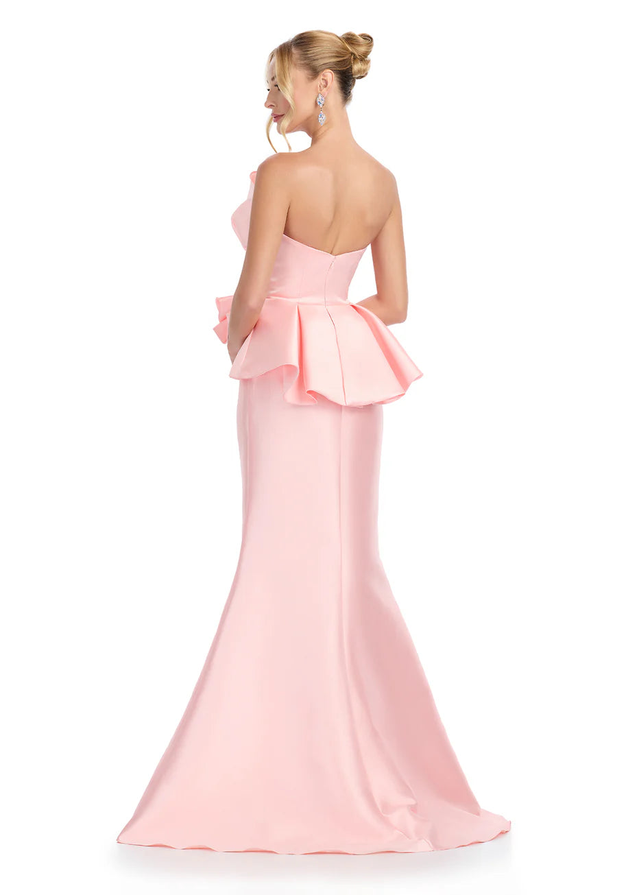 Ashley Lauren 11874 - Strapless Peplum Waist Prom Dress