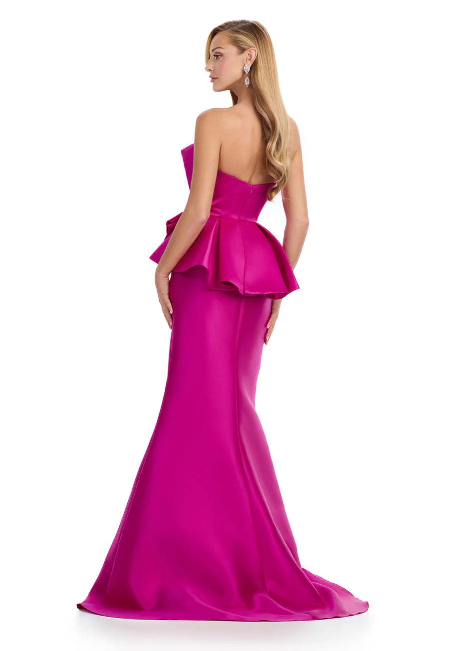 Ashley Lauren 11874 - Strapless Peplum Waist Prom Dress