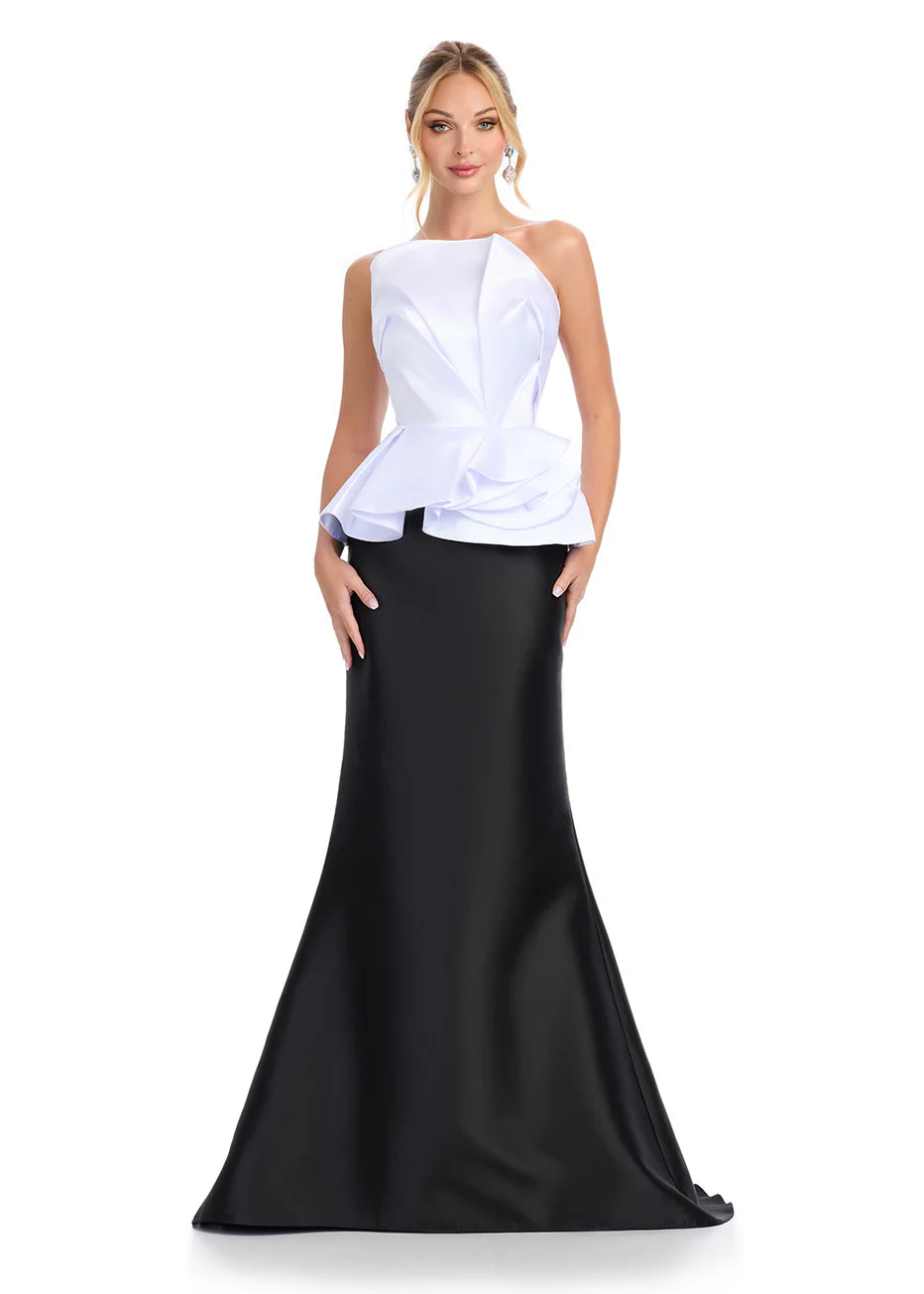 Ashley Lauren 11874 - Strapless Peplum Waist Prom Dress