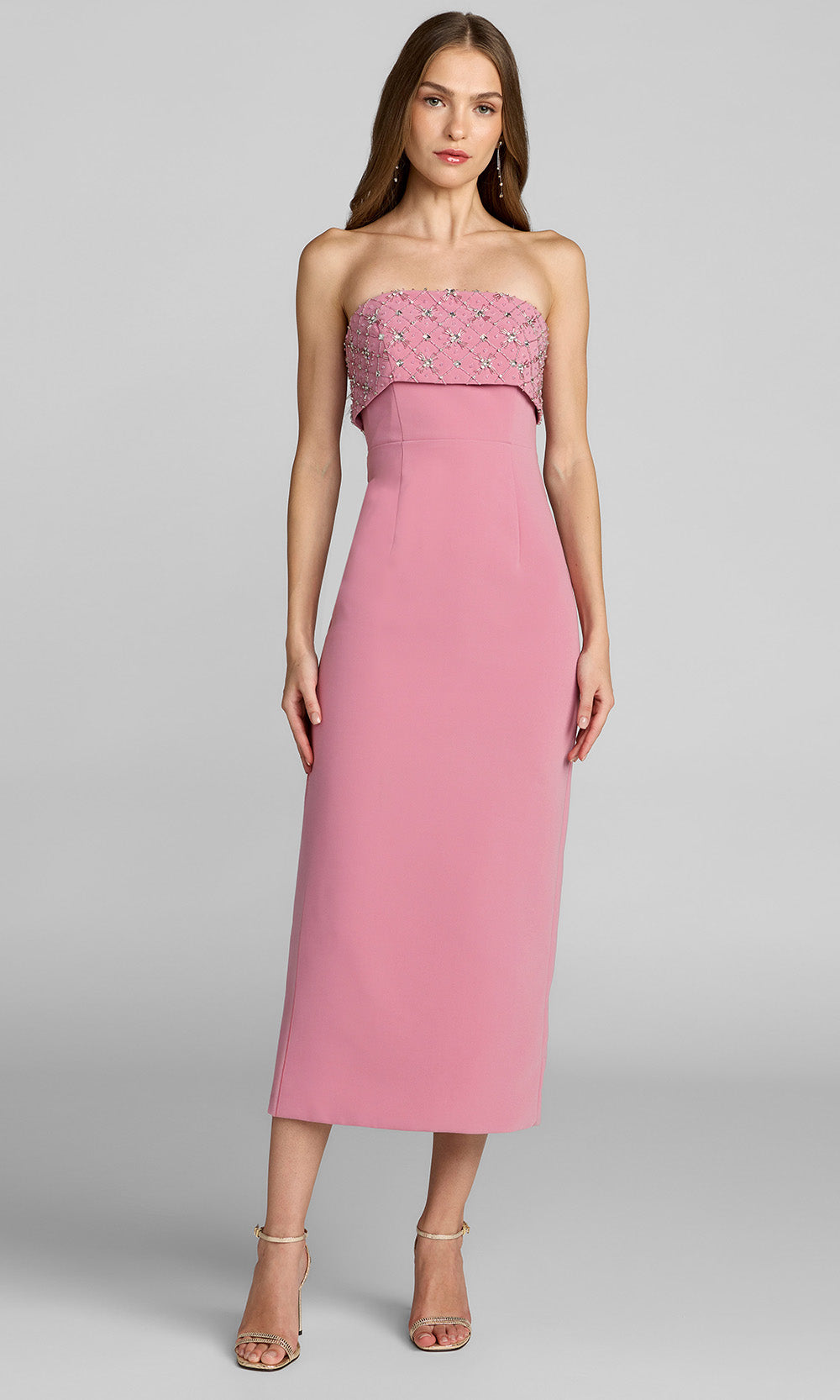 Ieena Duggal 11883 - Strapless Rhinestone Bodice Column Dress Prom Dresses in Orchid  