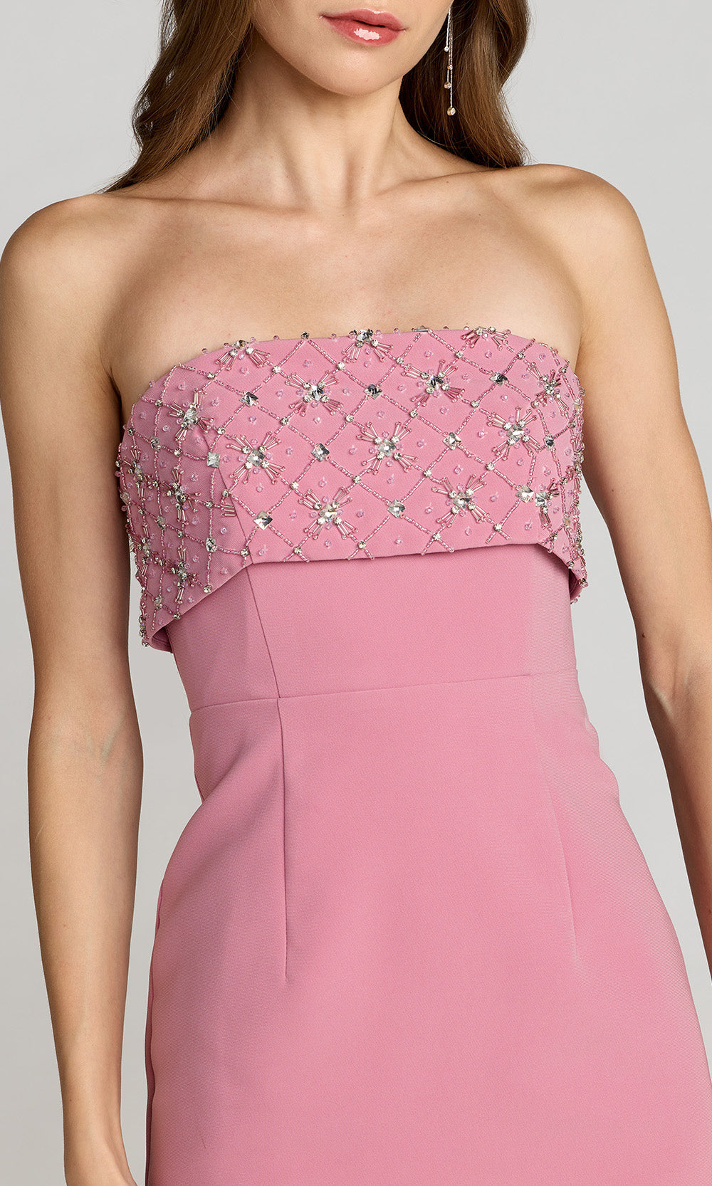 Ieena Duggal 11883 - Strapless Rhinestone Bodice Column Dress Prom Dresses in Orchid  