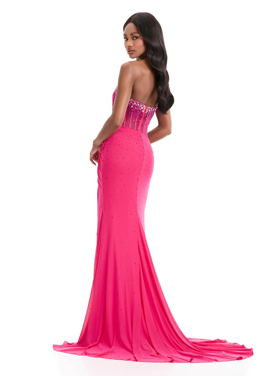 Ashley Lauren 11904 - Strapless Sheer Corset Prom Gown