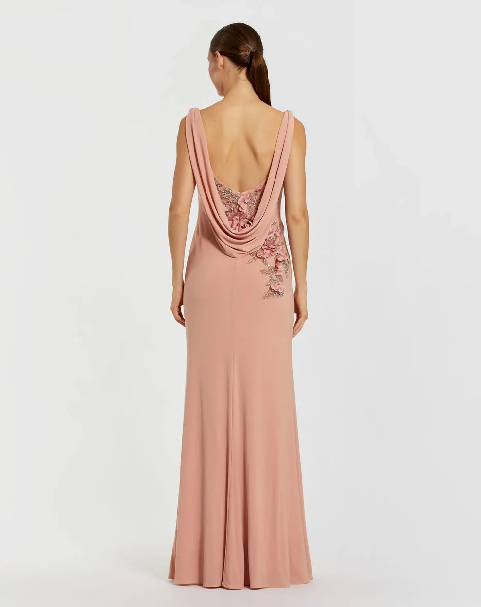 Mac Duggal 11910 - Cowl Neck Embellished Sheath Gown
