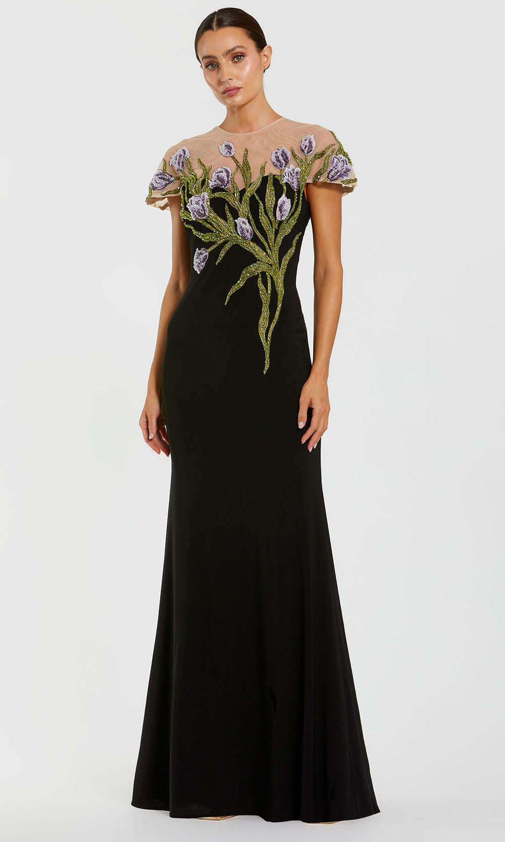 Mac Duggal 11912 - Beaded Cap Sleeve Jersey Gown Mother of the Bride Dresses