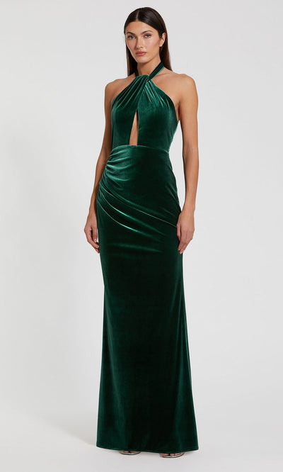 Ieena Duggal 11924 - Ruched Column Twist Halter Gown Prom Dresses